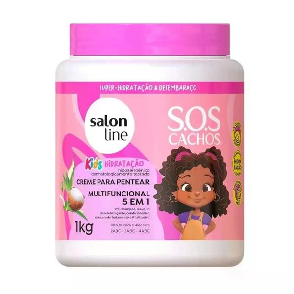 Imagem de Creme de Pentear Sos Cachos Kids Hidratação Salon Line 1KG