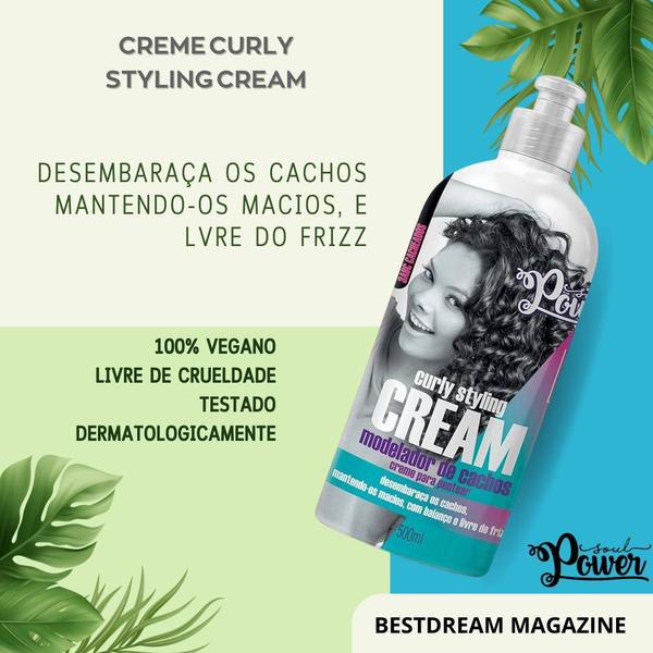 Imagem de Creme De Pentear Soul Power Vegano Curly On Styling Linha Completa 500ml - Escolha O Seu