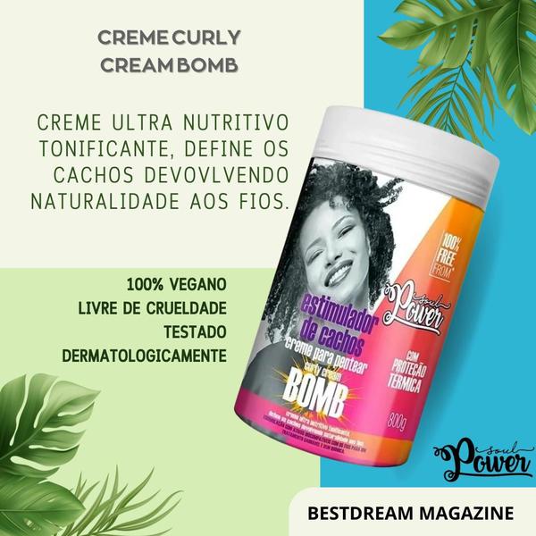 Imagem de Creme De Pentear Soul Power Vegano Curly On Styling Linha Completa Pote Grande 800g - Escolha O Seu