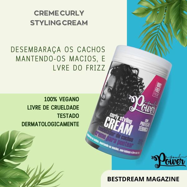 Imagem de Creme De Pentear Soul Power Vegano Curly On Styling Linha Completa Pote Grande 800g - Escolha O Seu