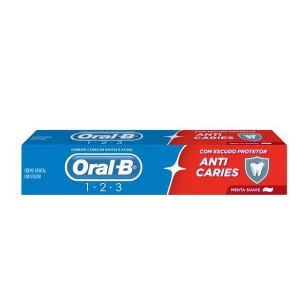 Creme Dental 123 Anticáries Menta Suave Oral-B - 70g Imagem de Creme Dental 123 Anticáries Menta Suave Oral-B - 70g