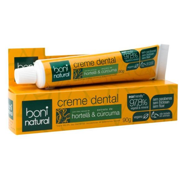 Imagem de Creme Dental Boni Natural Hortelã e Curcuma 90g