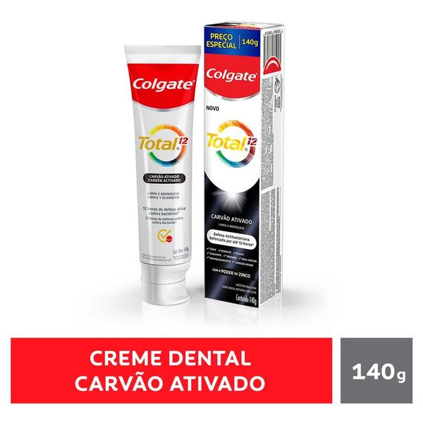 Imagem de Creme Dental Colgate Total 12 Carvão Ativado 140g