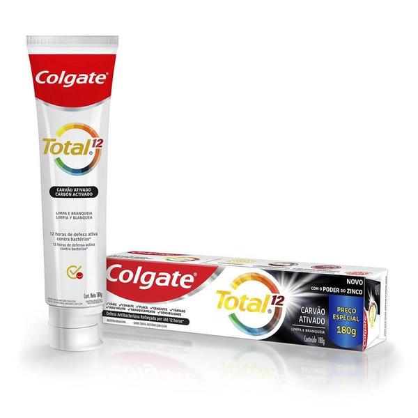 Imagem de Creme Dental Colgate Total 12 Carvão Ativado 180g