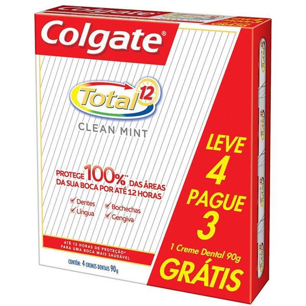 Imagem de Creme Dental Colgate Total 12 Clean Mint 90 g Leve 4 Pague 3