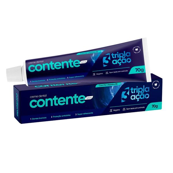 Imagem de Creme Dental Contente +Plus Tripla Ação 70g