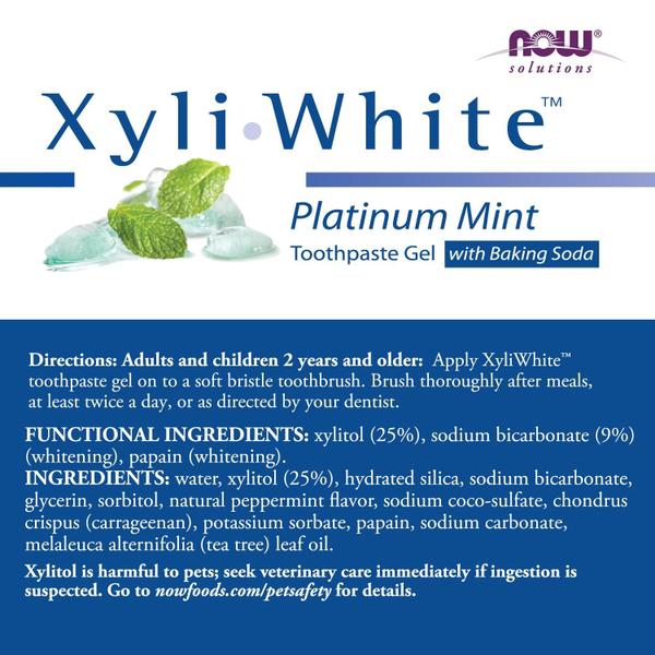 Imagem de Creme dental em gel NOW Foods Solutions Xyliwhite Platinum Mint