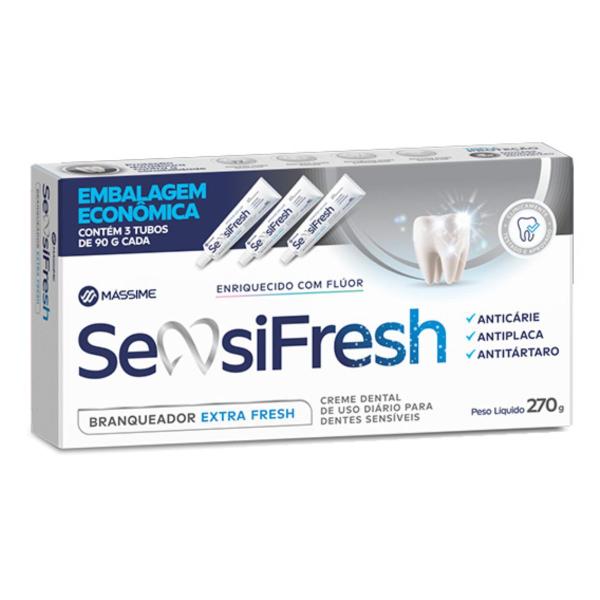 Imagem de Creme dental sensifresh branqueador 3x90g