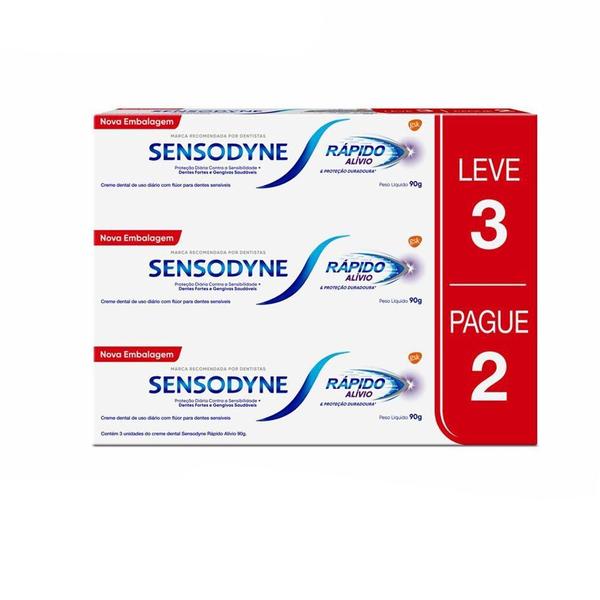 Imagem de Creme Dental Sensodyne Rápido Alívio 90g Leve 3 Pague 2