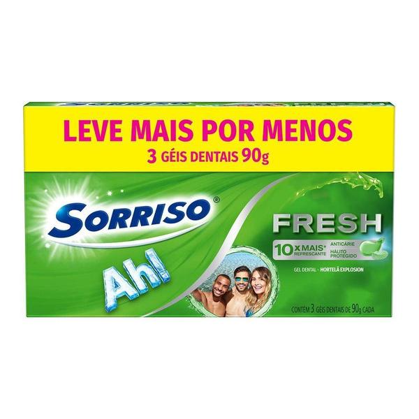 Imagem de Creme Dental Sorriso Fresh Hortelã Explosion 90g Promo 3 un