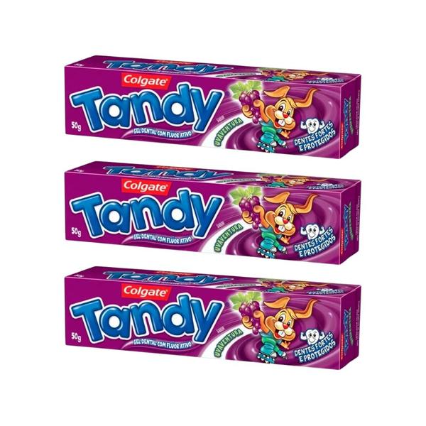 Imagem de Creme Dental Tandy 50g Uva - Kit C/ 3un