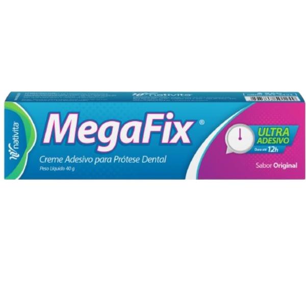 Imagem de Creme fixador para Dentaduras Megafix Kit 3 unidades 40g Nativita