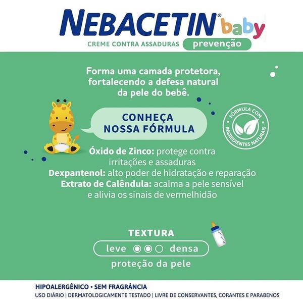 Imagem de Creme Nebacetin Baby Prevenção 120g