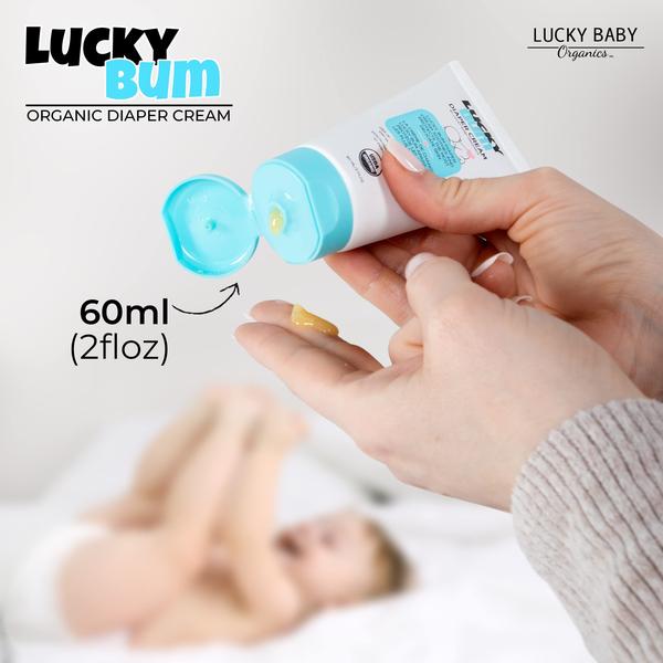 Imagem de Creme para fraldas Lucky Baby Organics Inc., frasco orgânico de 60 ml