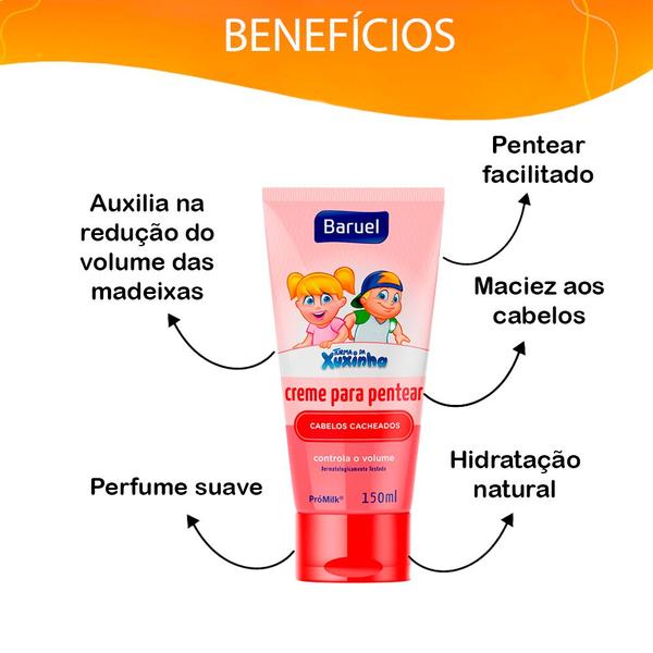 Imagem de Creme para Pentear Baruel Turma da Xuxinha Cabelos Cacheados com ProMilk 150ml