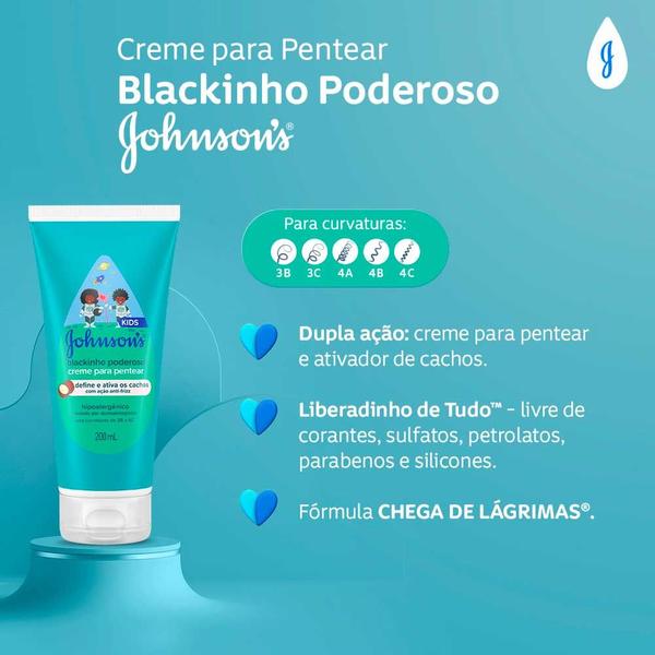 Imagem de Creme para Pentear Johnson's Kids Blackinho Poderoso 200ml