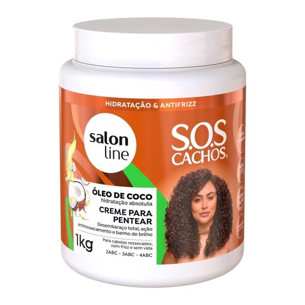 Imagem de Creme Para Pentear Sos Cachos Coco 1kg Hidratação Antifrizz