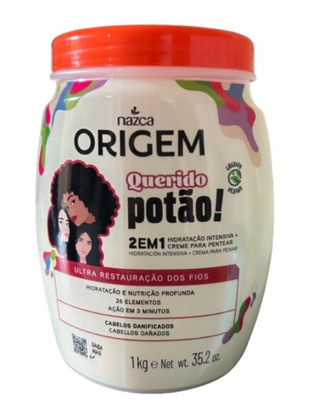 Imagem de Creme Pentear 2 Em 1 Querido Potão Cabelos Danificados 1Kg