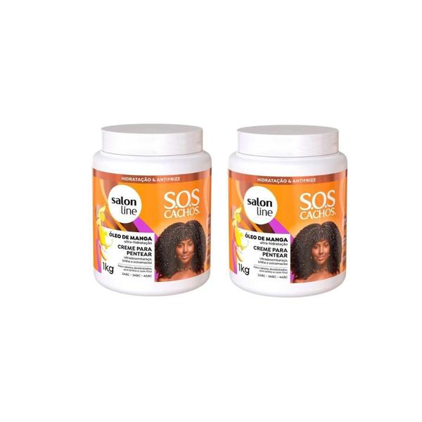 Imagem de Creme Pentear Salon Line 1Kg Sos Cachos Oleo Manga - 2Un