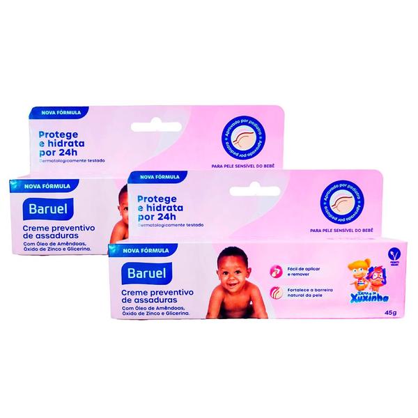 Imagem de Creme Preventivo de Assaduras Baruel Turma da Xuxinha Amêndoas PróMilk - 45g (Kit com 2)