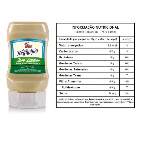 Creme Requeijão (Zero Lactose) Mrs Taste - 235g - Smart Foods Imagem de Creme Requeijão (Zero Lactose) Mrs Taste - 235g