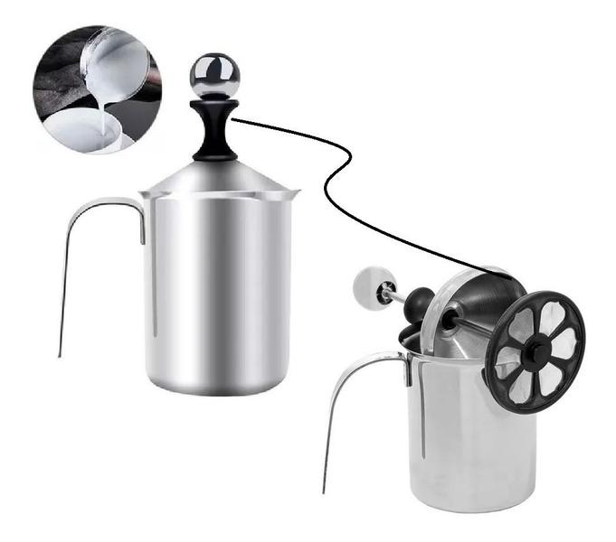 Imagem de Cremeira Manual Aço Inox 410ml Espumadeira Aerador Leite Cappuccino Multiuso