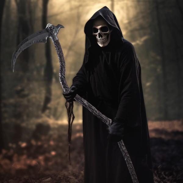 Imagem de Criações assustadoras de Halloween Grim Reaper Scythe