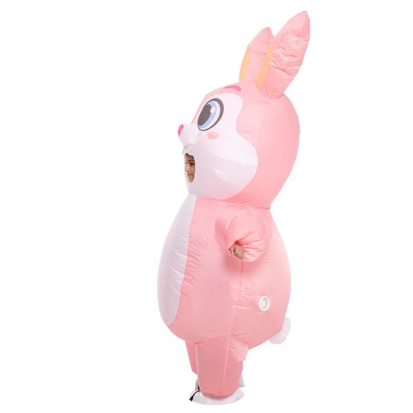 Imagem de Criações Fantasmaculares Rosa Coelhinho Rosa Fantasia Inflável Corpo Completo para Crianças de 7 a 10 Anos de idade, Criança Unissex Air Blow-up Deluxe Costume