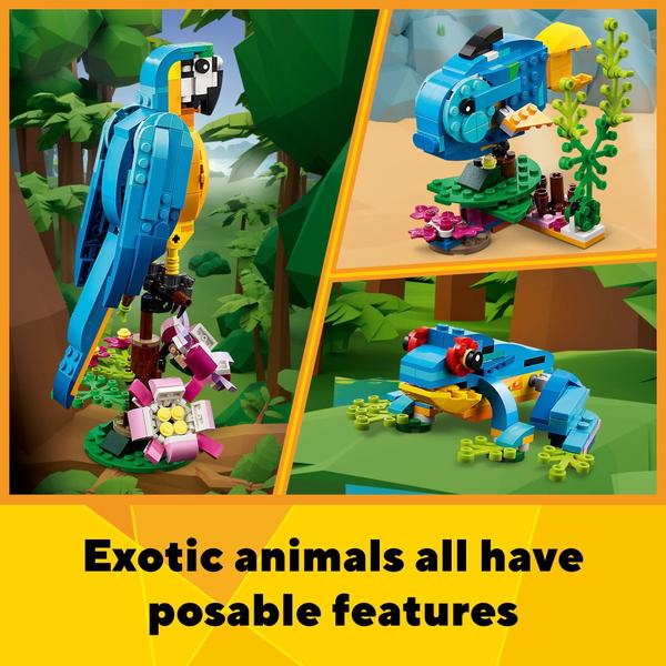 Imagem de Criador de LEGO 3 em 1: Papagaio Exótico para Sapo para Peixe