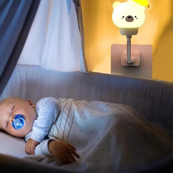 Imagem de Crianças Bonito Dos Desenhos Animados Usb Night Light Led Urso Pintainho Gatinho Controle Remoto