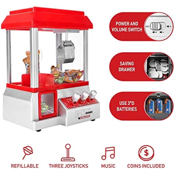 Imagem de Crianças Candy Grabber Machine Música Recarregável Mini Claw Coins 