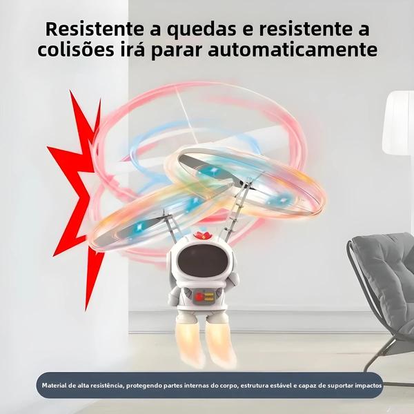 Imagem de Crianças Controladas À Mão Levitação Luminosa Robô Voador Astronauta Drone Interativo Brinquedo Ao