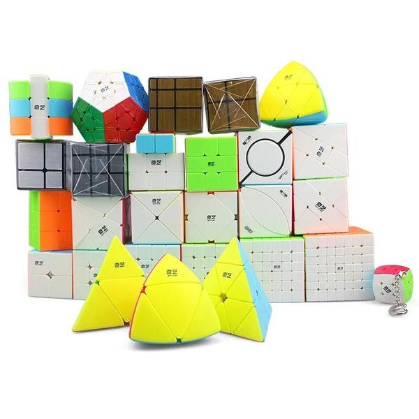 Imagem de Crianças Cubo Mágico Quebra-cabeça Série Qiyi 2x2 3x3 4x4 5x5 Skewb Pyraminx Cubo Mágico Brinquedo