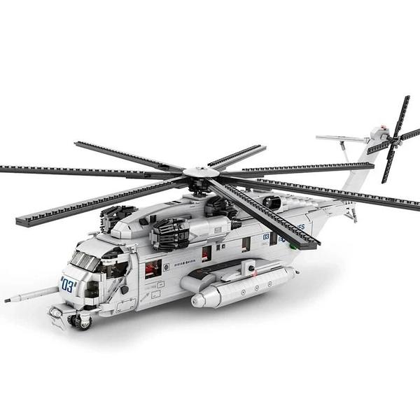 Imagem de Crianças Diy Militar Lutador Modelo 2192 Pçs CH-53E Transporte Helicóptero Blocos De Construção