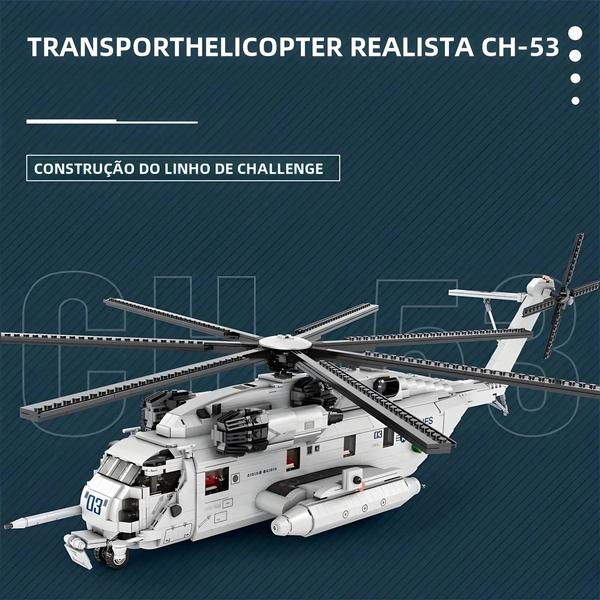 Imagem de Crianças Diy Militar Lutador Modelo 2192 Pçs CH-53E Transporte Helicóptero Blocos De Construção