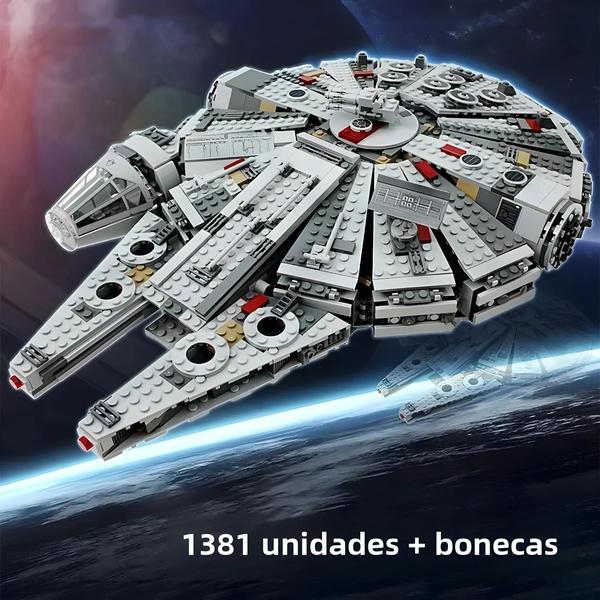 Imagem de Crianças Espaço Guerra Navio Modelo Blocos De Construção Conjunto 1381 Pçs Alienígena Falcon Mini