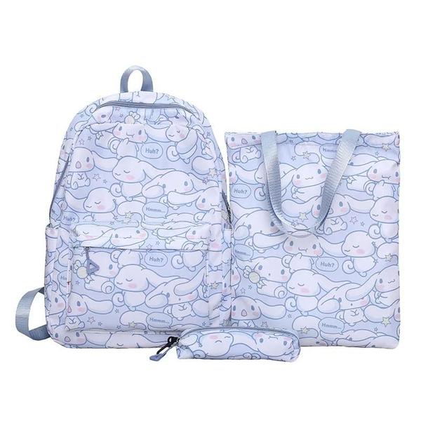 Imagem de Crianças Menina Grande Capacidade Série Cinnamoroll Dos Desenhos Animados Anime Mochila Conjunto De