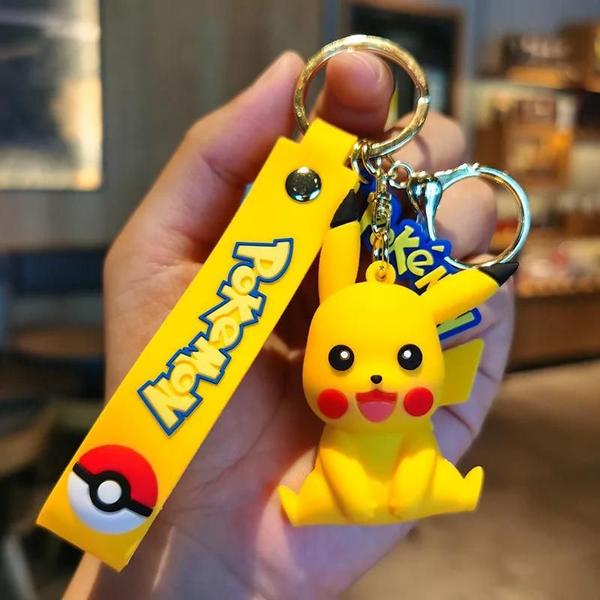 Imagem de Crianças Pokemon Pikachu Snorlax Eevee Mochila Pingente Chaveiro Anime Figura De Ação Carro