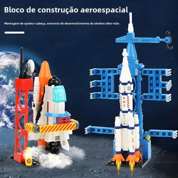 Imagem de Crianças Spaceport Modelo Centro De Lançamento Foguete Blocos De Construção Criativo Espaço Shuttle