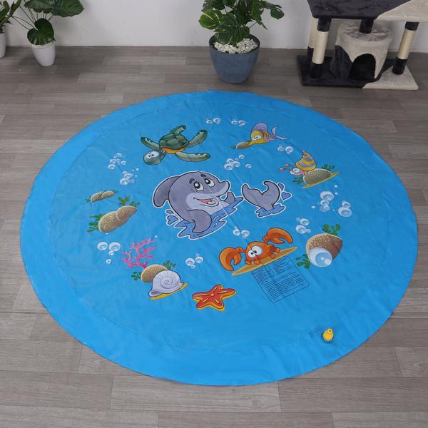 Imagem de Crianças Water Splash Play Mat Inflável Spray Água Almofada verão Crianças jogam water mat lawn games Pad Sprinkler Play Toys Out Banheiras de hidromassagem ao ar livre