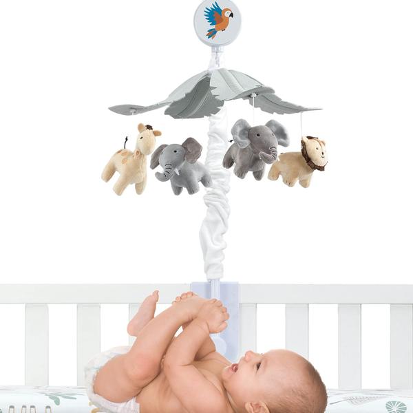 Imagem de Crib Mobile Lambs & Ivy Jungle Friends com música e luz