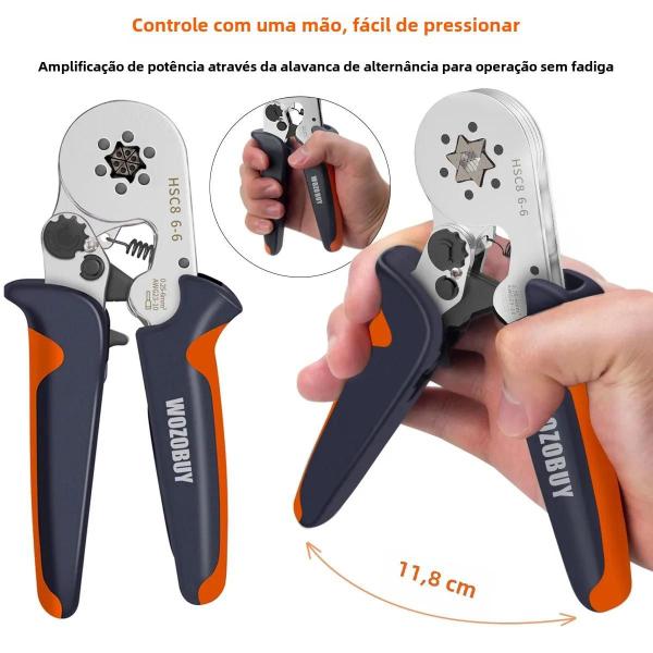 Imagem de Crimpadeira de Virola Hexagonal Autoajustável HSC8 - AWG23-10