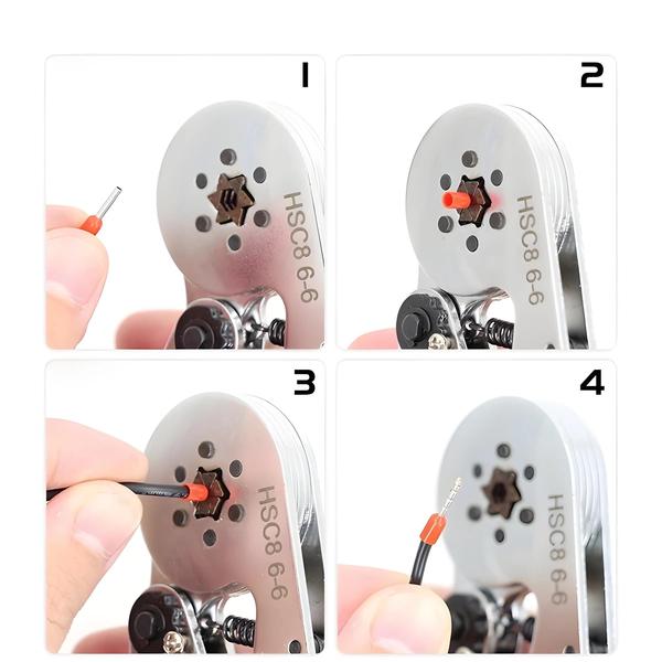 Imagem de Crimpadora HSC8 para Terminais de Tubo - Ferramenta Resistente para Crimpar Virolas