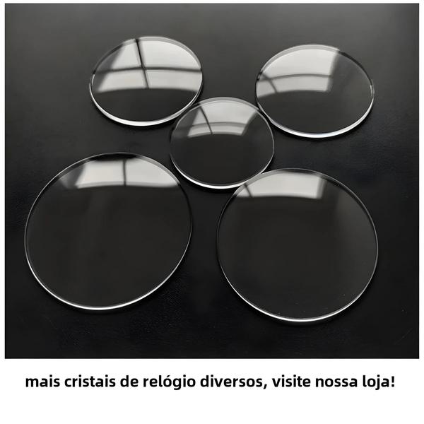 Imagem de Cristal de Relógio Redondo de 1 a 45mm - Lente de Vidro de Substituição (1mm de Espessura)