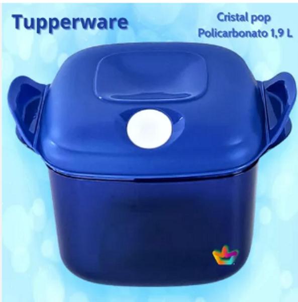 Imagem de Cristal Pop 1,9 Litros  Quadrada Azul (Policarbonato) Tupperware