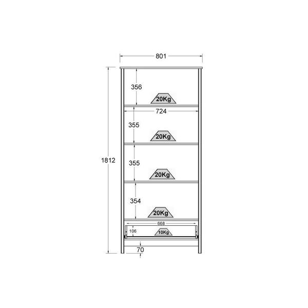 Imagem de Cristaleira 2 Portas 1 Gaveta Ditália E-954 Diamond Cozy