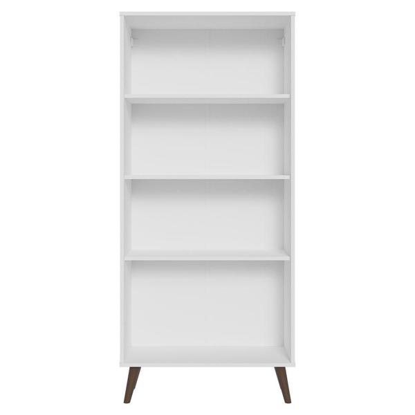 Cristaleira 70 cm 2 Portas de Vidro com Pés Cônicos Branco/Marrom Madesa Imagem de Cristaleira 70 cm 2 Portas de Vidro com Pés Cônicos Branco/Marrom Madesa