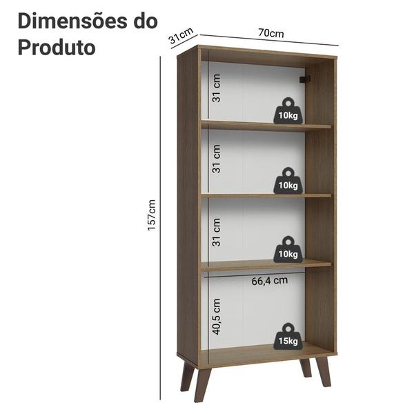 Imagem de Cristaleira 70 cm 2 Portas de Vidro com Pés Trapézio Rustic/Marrom Madesa