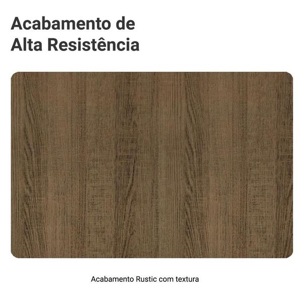 Imagem de Cristaleira 70 cm 2 Portas de Vidro com Pés Trapézio Rustic/Marrom Madesa