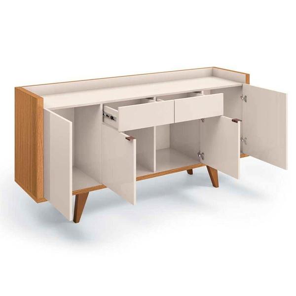 Imagem de Cristaleira Adega órfeo Buffet Sinfonia E Espelho 54cm H01 Off White/cinamomo - Mpozenato